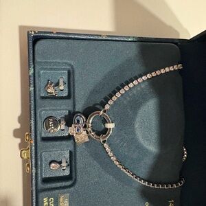 14KT Gold plate necklace set with extra charms